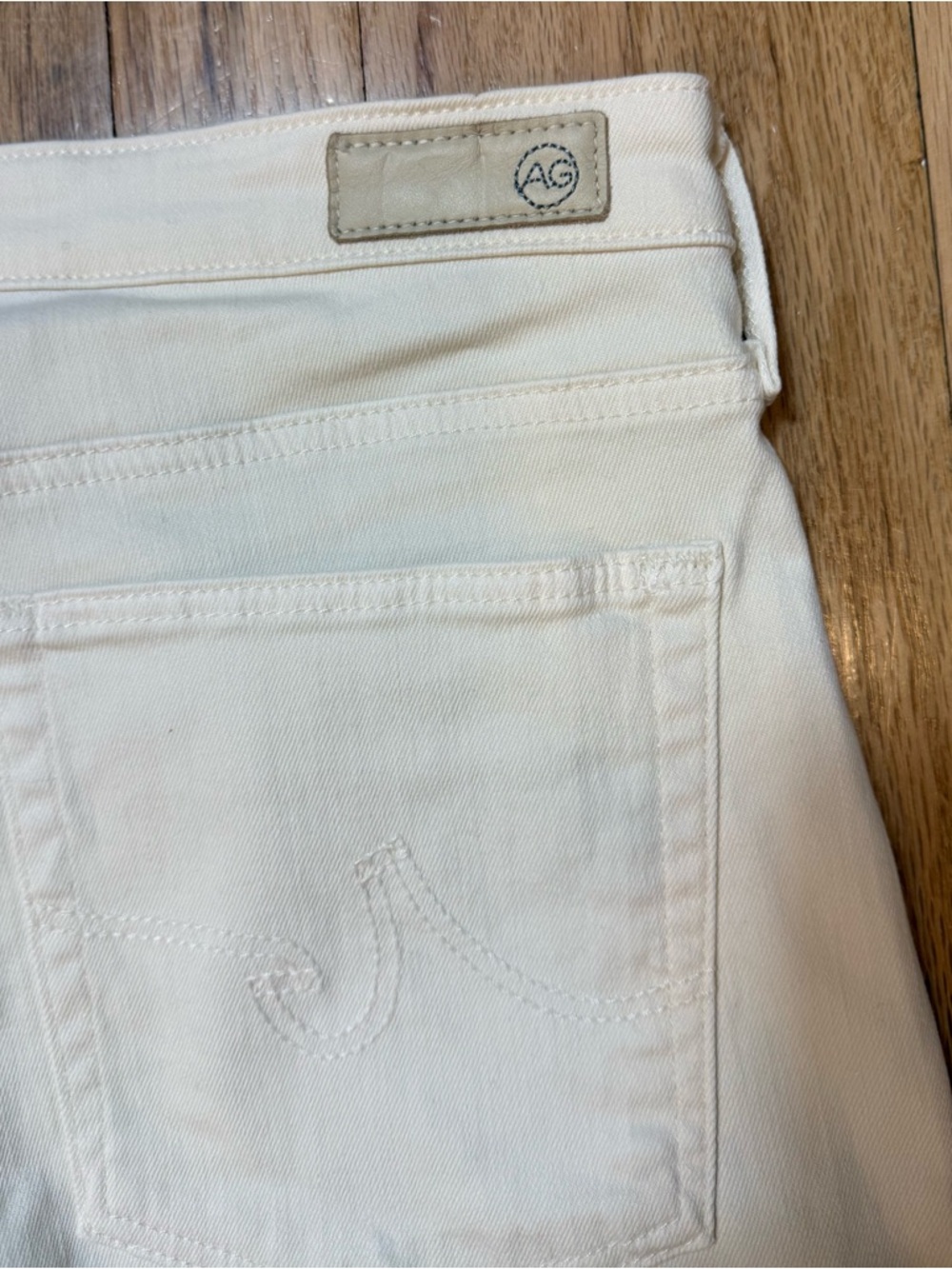 Ag Adriano Goldschmied White Farrah Ankle Seamless Skinny Jeans Ivory - Picture 7 of 12